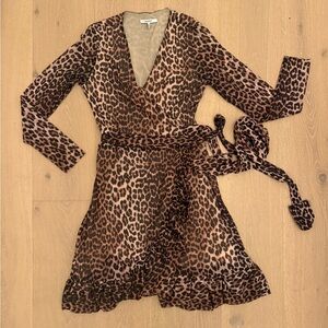 Ganni mesh Dress in Leopard Print